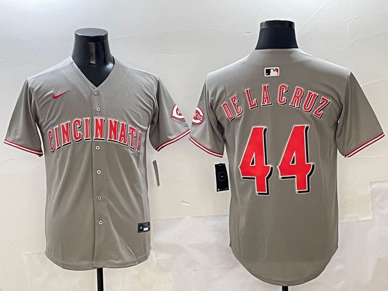 Men Cincinnati Reds 44 Delacruz Grey Game Nike 2025 MLB Jersey style 1